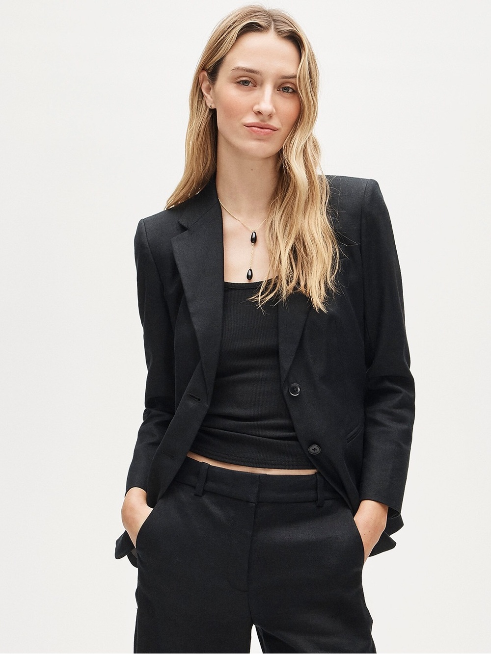 NWT J.Crew Margeaux Suiting Blazer Italian Stretch Wool Black Slim Fit Sz 8 CS63